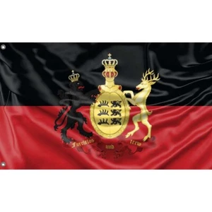 Bandera cresta del Reino de Württemberg diseño único, 3x5 pies / 90x150 cm tamaño hecho en la UE - Imagen 1 de 4