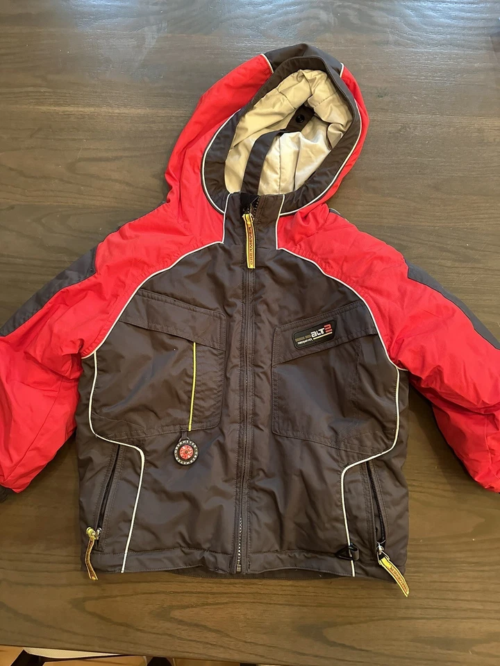 Coat Winter Kids Small 4 Obermeyer Red Gray Winter Coat - Image 1 of 4