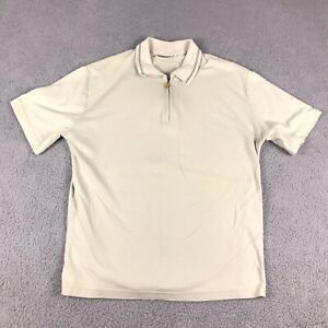 Vintage Billabong Golf Polo Shirt Mens Large Ivory 1/4 Zip 18 Holes Made In USA