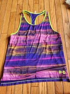 Under Armour Girls Luna Active Tank Top Size XL Purple Sky Print - Picture 1 of 2