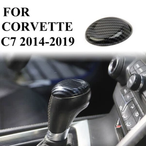 Carbon Fiber style Gear Shift Knob Head Cover Trim for Chevrolet Corvette C7 - Picture 1 of 6
