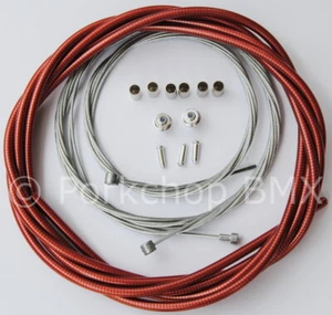 Basic Bicycle Brake Cable Kit for BMX/MTB - CLEAR RED - Picture 1 of 1