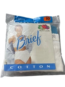 Vintage Fruit Of Looms 100% Cotton Briefs ladies 3 Pack 1999 size 10 - Picture 1 of 2