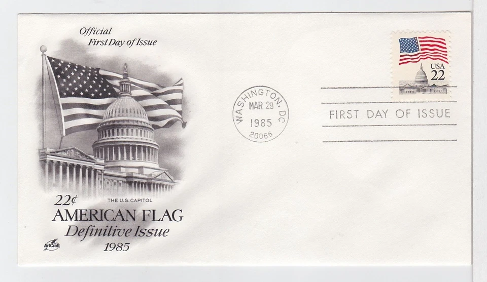 TurtlesTradingPost- Flag Over Capitol - 1985 #2114- Artcraft Cachet FDC - Image 1 of 1