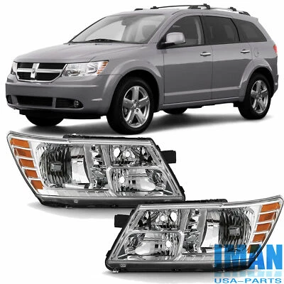 Faros faros de concierto ámbar carcasa cromada para Dodge Journey 2009-2020 Foto 1 de 4