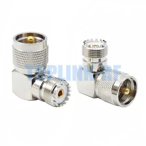 1pcs UHF Male Plug PL259 to SO239 Female Jack Right Angle RF Adapter Connector - Photo 1/8