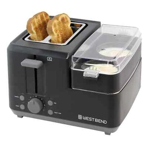 West Bend 78500 Breakfast Station 2-Slice Toaster with Removable Meat and Veg... - Picture 1 of 10