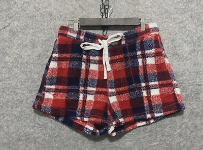 Женские флисовые шорты Judith March размер S красные белые синие клетчатые с карманами на шнурке - Изображение 1 из 4