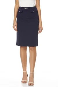 Cato Navy Pull On Stretch Kleid Büro Rock Silber Gliedertasche Gr. XS - Bild 1 von 8