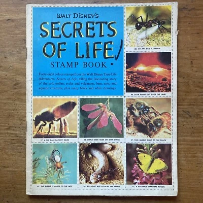 Vintage Old 1957 Walt Disney Secrets Of Life Stamp Book.  All stamps attached. - Image 1 of 4