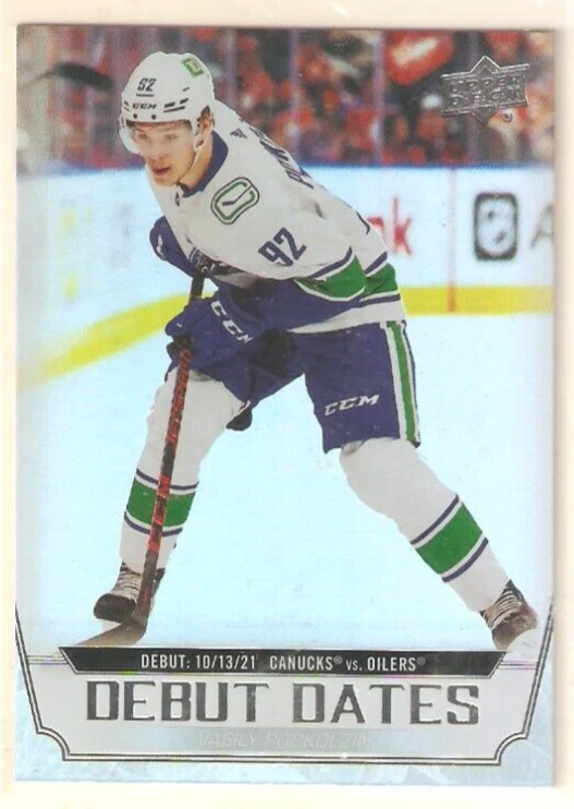 Vasily Podkolzin 2022-23 Upper Deck Series 1 Debut Dates Insert #2 Canucks - Image 1 of 1