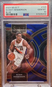 Scoot Henderson Portland Blazers 2023 Select Blue Rookie RC PSA Gem Mint 10 - Picture 1 of 3