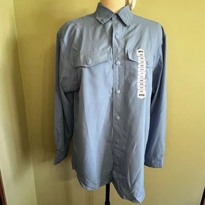 NEW! Duluth Trading Co Shirt Men's M Blue Fishing Hiking Breathable Long Sleeve - Image 1 of 4
