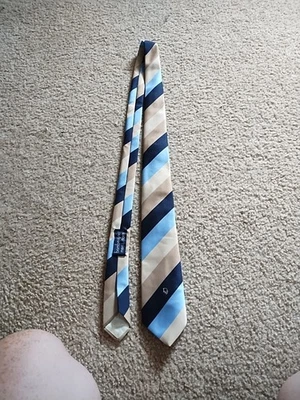 Vintage Christian Dior Stripes Diagonal Stripes Bambergers Men's Tie Polyester Foto 1 de 4