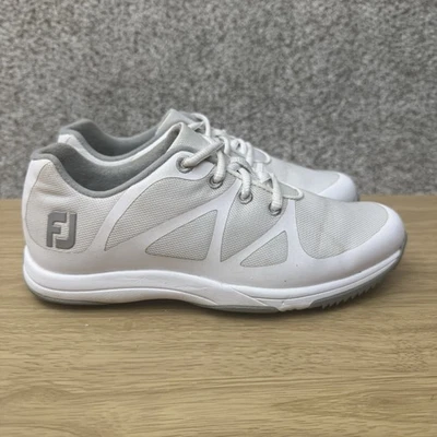 Zapatos de golf Footjoy Leisure sin clavos para mujer talla 5 FJ blanco gris con cordones 92912 Foto 1 de 4