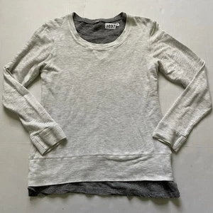 Monrow Top Womens XS Layered Cotton Jersey Knit Long Sleeve Double Layer - Picture 1 of 7