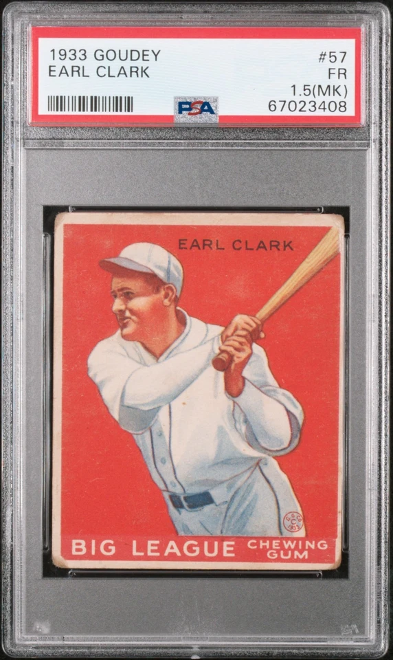 1933 GOUDEY #57 EARL CLARK PSA FR 1.5(MK) - Image 1 of 2