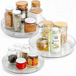 3-Pack Lazy Susan Organizer | Rotating Pantry Organizers and Storage | Clear ... - Picture 1 of 7