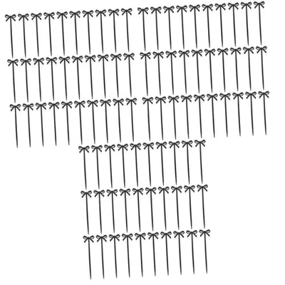 90 Pcs Black Plastic Fruit Fork, Kids Food Picks, Skewers, Bow Tie, Picks - Image 1 of 4