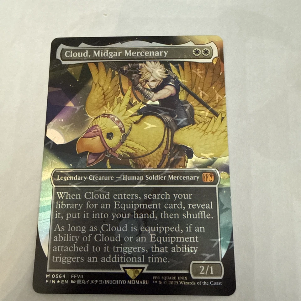 Cloud, Midgar Mercenary (Borderless) (Chocobo Foil) MTG Magic Final Fanstasy - Image 1 of 1