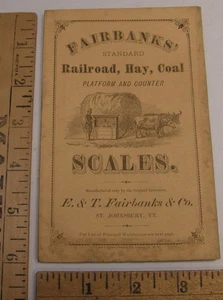 ANTIQUE 1870'S FAIRBANKS SCALE ILLUST BOOKLET RAILROAD HAY COAL PLATFORM COUNTER - Picture 1 of 21