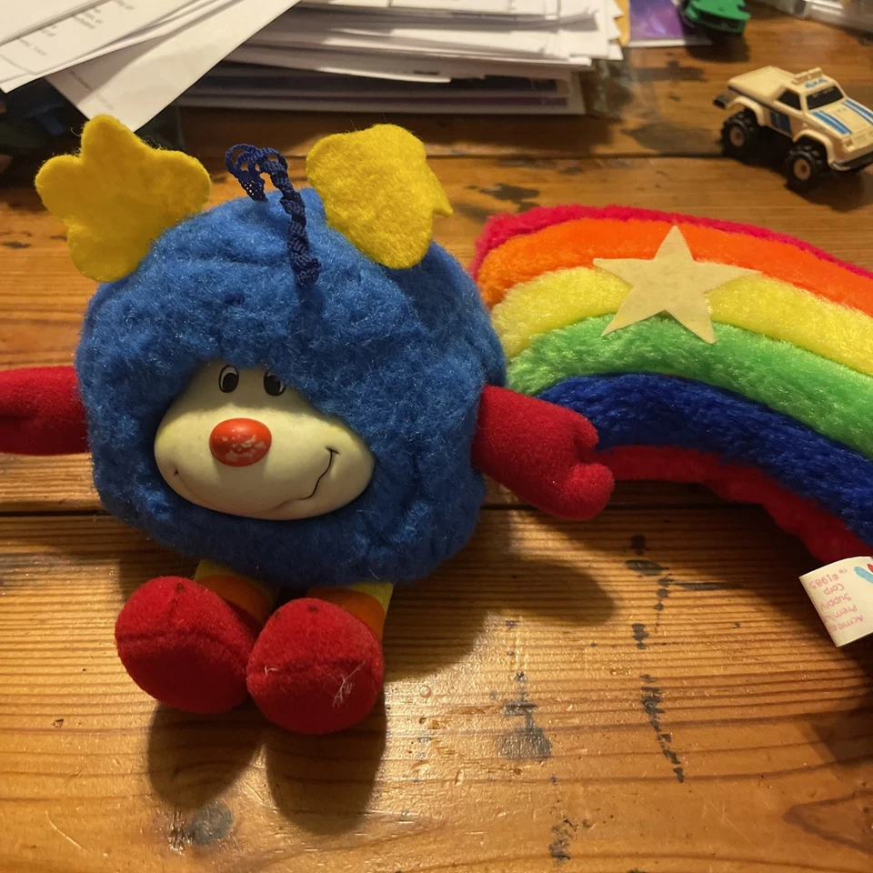 This is a vintage 1983 Hallmark Rainbow Brite Champ Sprite blue plush toy. - Image 1 of 4