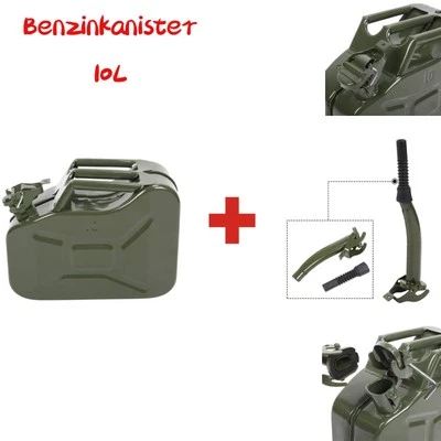 Metallkanister 10L Benzinkanister Kraftstoffkanister Reserve Kanister Stahlblech - Bild 1 von 4