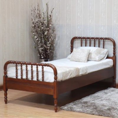 LOCK STOCK AND BARREL FURNITURE Mahogany Bobbin Bed Frame | Spool Bed Frame 3ft Single Solid Mahogany B142/3