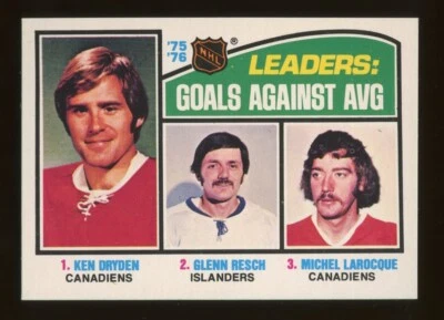 1976 O-Pee-Chee #6 NHL Goals Against Leaders Ken Dryden, Glenn Resch OPC NM+ - Image 1 of 2