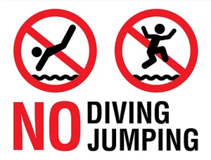 Letrero rígido de PVC Foamex para no bucear salto natación salud seguridad o calcomanía adhesiva - Imagen 1 de 1