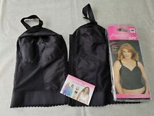 48D Exquisite Form Front Close Longline Bra Women's Wired Black #5107530