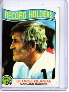 1975 Topps #351 poseedor del récord: George Landa Oakland Raiders (Salón de la Fama) - Imagen 1 de 2
