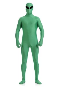 Unisex Full bodysuit  Halloween Cosplay Men's Spandex Costume Suit Green Alien - Picture 1 of 7