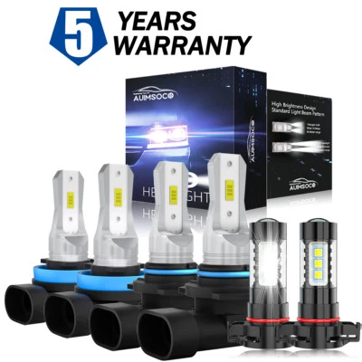 For Jeep Grand Cherokee 2011 2012 2013 Combo LED Headlight + Fog Light Bulbs - Image 1 of 4