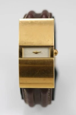 Reloj Hombre DKNY Dorado Acero Inoxidable WR Cuero Marrón Batería Beige Cuarzo Foto 1 de 4