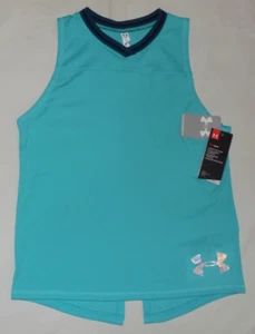 Under Armour Girls' HeatGear Tank Top Light Green L New - Picture 1 of 9