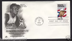 Roberto Clemente 1984 USPS First Day Cover & 20 cent Commemorative Stamp Puerto - Picture 1 of 1