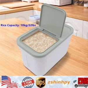 Storage Container With Measuring Cup 20Lbs Airtight Flour Grain Storage Bucket - Picture 1 of 12