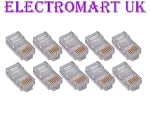 10 X RJ45 CAT5 CAT5E NETWORK ETHERNET CONNECTORS MODULAR PLUGS   - Picture 1 of 1