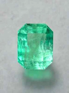 4.93 Carat 11x9 Limish Green Natural Loose Colombian Emerald-Classic Emerald Cut - Picture 1 of 10