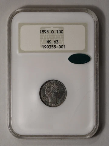 1895-O 10C Barber Dime NGC MS 63 (CAC) Cover