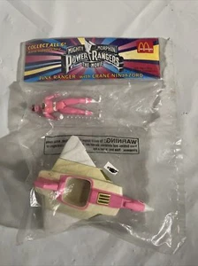 Mighty Morphin Power Rangers McDonalds Figures Pink Crane Ninjazord Vintage 1995 - Picture 1 of 2
