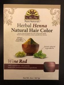 OKAY Pure Naturals Herbal Henna Natural Hair Color {Wine Red} 100% Natural - Picture 1 of 1