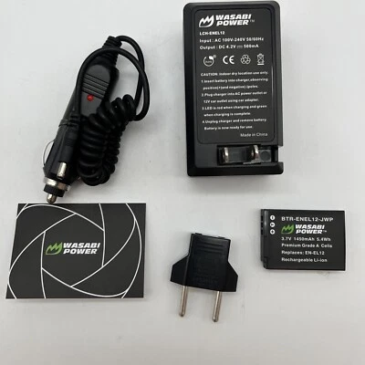 Batería Wasabi Power (1 paquete) y cargador para Nikon EN-EL12, Coolpix AW100, P300+ Foto 1 de 4