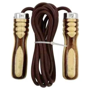 Schnell & effizient: Leder Speed Rope mit Holzgriffen für Seilspringen - Bild 1 von 5
