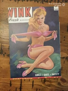 Vintage 1940s Wink Magazine Cover Only Pinup Girls Peter Driben Artwork - Picture 1 of 2