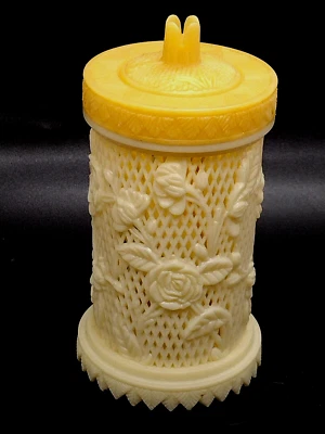 Aperitivos Horquillas Entremeses Pick Contenedor Ornamentado Tallado Rosa Diseño Años 50 Foto 1 de 4