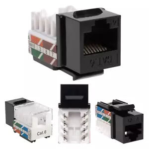 100 piezas Cat6 Punchdown Keystone Jack Negro 45 Grados Ángulo Ethernet Red PACK - Imagen 1 de 9