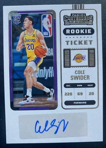 2022-23 Panini Contenders Rookie Biglietto Auto COLE SWIDER #163 LOS ANGELES LAKERS - Foto 1 di 2