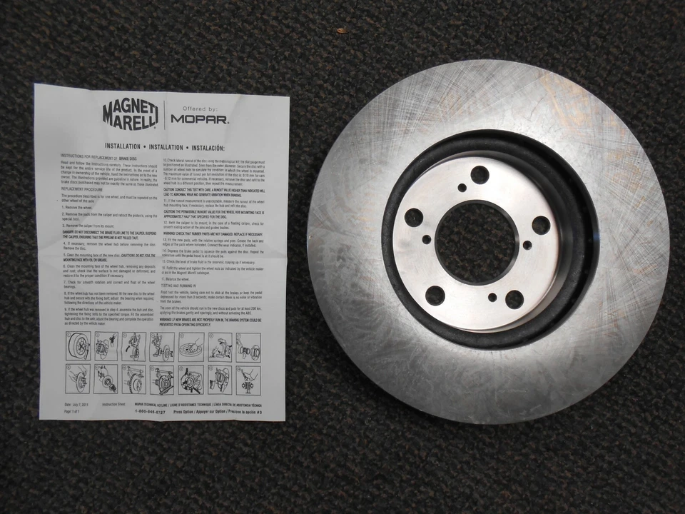 Nuevo de Lote Antiguo Magneti Marelli por Mopar Rotor de Freno de Disco 2005-2010 Honda Odyssey 1AMVR10142 Foto 1 de 4